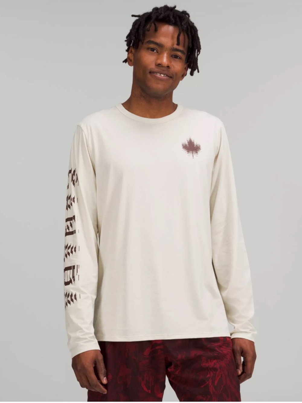 Lululemon Team Canada The Fundamental Long Sleeve Shirt Men Large Cream Fandom